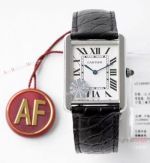 New! Swiss Cartier Tank Solo AF Factory Quartz Watch SS Black Leather Strap_th.jpg